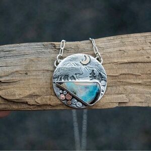 Alpenglow Jewelry Wolf Pendant